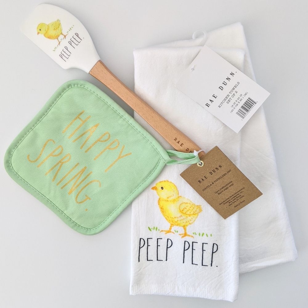 RAE DUNN Happy Spring Peep Baking 4pc Gift Set NWT